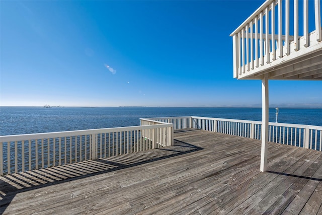 131 Isles End Rd, Tiki Island, TX 77554 - wooden deck with a water view
