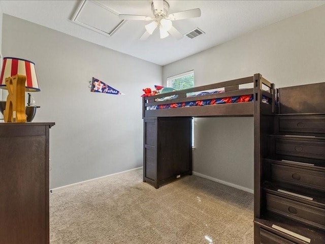 17806 Creek Bluff Ln, Cypress, TX 77433 - unfurnished bedroom featuring carpet floors, baseboards, and ceiling fan