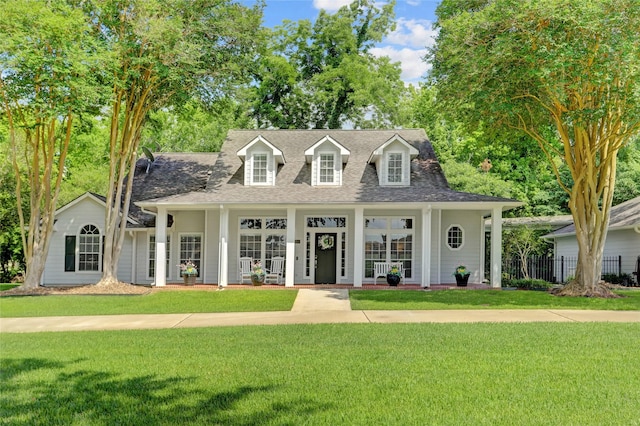 3350 Precinct Line Rd, Richmond, TX 77406 - cape cod house featuring a porch and roof with shingles