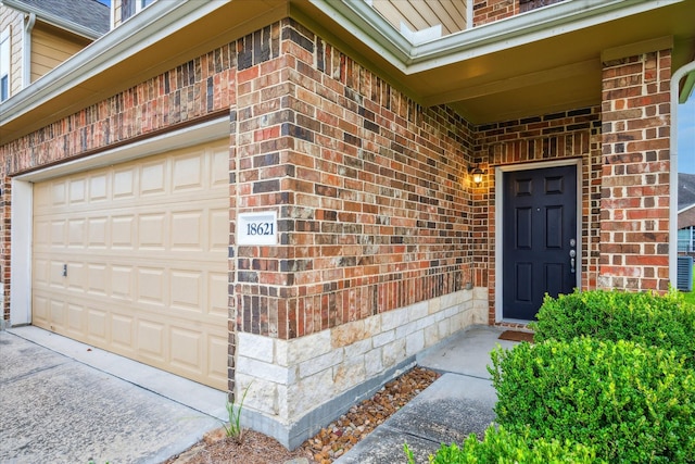 18621 Serenity Loch Dr, Spring, TX 77379 - entrance to property featuring brick siding and a garage