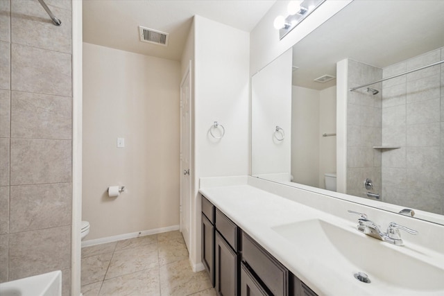 18621 Serenity Loch Dr, Spring, TX 77379 - full bath featuring toilet, vanity, baseboards, and  shower combination