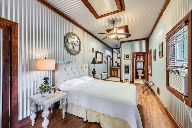 29742 Geneva Dr, Spring, TX 77386 - bedroom featuring light wood finished floors, crown molding, and cooling unit