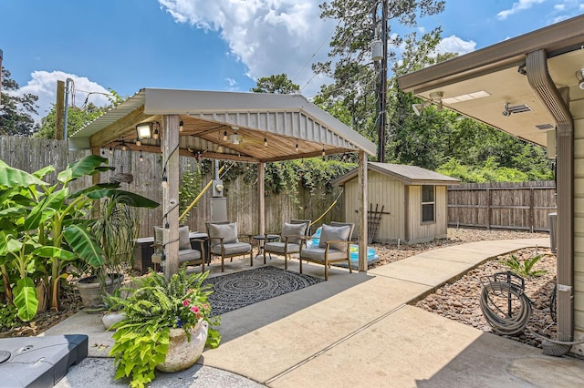 29742 Geneva Dr, Spring, TX 77386 - fenced backyard with a gazebo, a patio area, and an outdoor hangout area