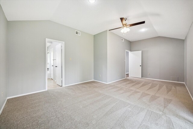 16739 Sky Blue Ln, Houston, TX 77095 - carpeted empty room featuring lofted ceiling, ceiling fan, and baseboards