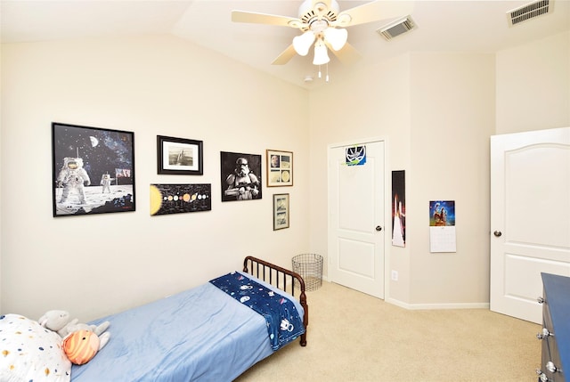711 Shenandoah Falls Ln, Rosenberg, TX 77469 - carpeted bedroom featuring lofted ceiling, a ceiling fan, and baseboards