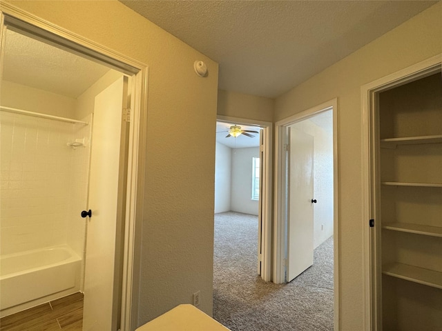 6500 Sands Point Dr Unit 114, Houston, TX 77074 - hallway featuring a textured ceiling and carpet floors