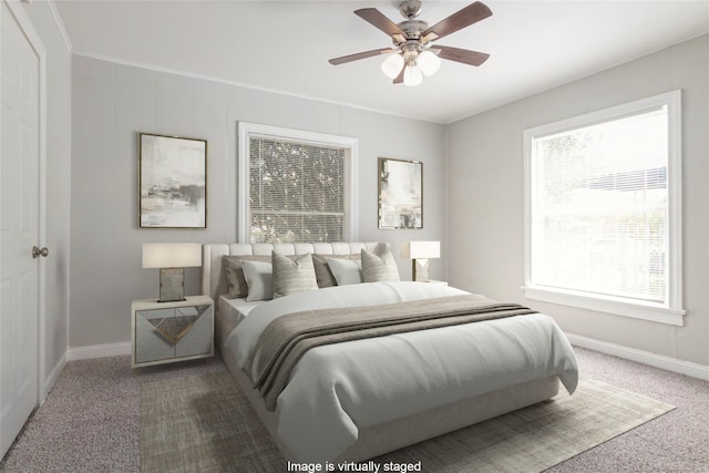 4514 Keystone St, Houston, TX 77021 - carpeted bedroom with baseboards and ceiling fan