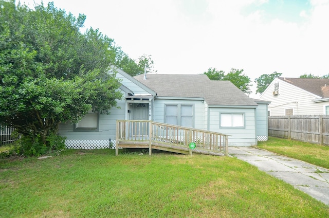 4514 Keystone St, Houston, TX 77021 - view of front of house with a wooden deck and a shingled roof