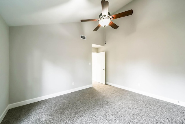 3522 Creekbriar Dr, Houston, TX 77068 - carpeted spare room featuring a ceiling fan, baseboards, and high vaulted ceiling