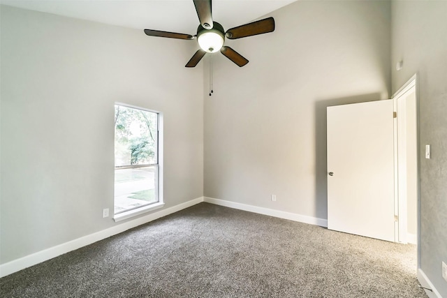 3522 Creekbriar Dr, Houston, TX 77068 - carpeted spare room with a towering ceiling, ceiling fan, and baseboards
