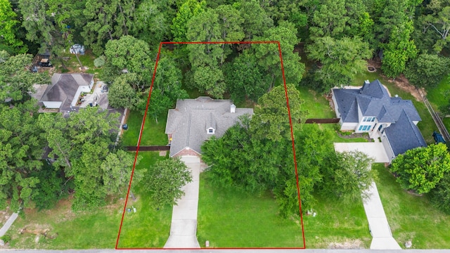 15 Rose Pine Ct, Magnolia, TX 77355 - aerial view of property's location with property parcel outlined
