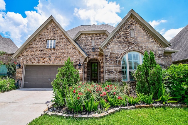 2334 Twin Rose Dr, Missouri City, TX 77459 - view of front of home featuring brick siding, driveway, and roof with shingles