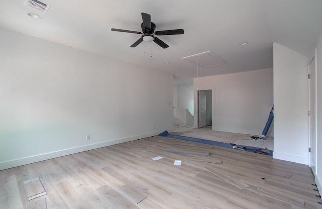 1802 Rollingwood Dr, Huntsville, TX 77340 - empty room featuring attic access, a ceiling fan, wood finished floors, and recessed lighting