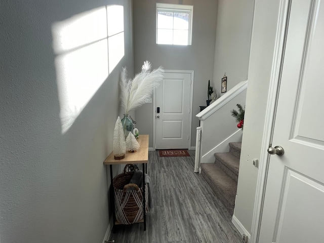 1404 Rd 5102, Cleveland, TX 77327 - foyer with dark wood-style flooring and stairway