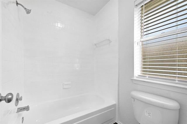 1323 Fieldstone, Missouri City, TX 77489 - bathroom featuring toilet, healthy amount of natural light, and shower / tub combination