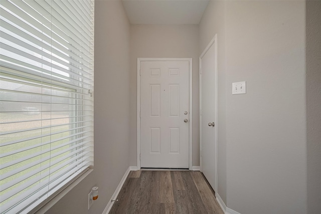 2810 Meadowbrook Ln, Rosenberg, TX 77471 - entryway featuring plenty of natural light, dark wood-type flooring, and baseboards