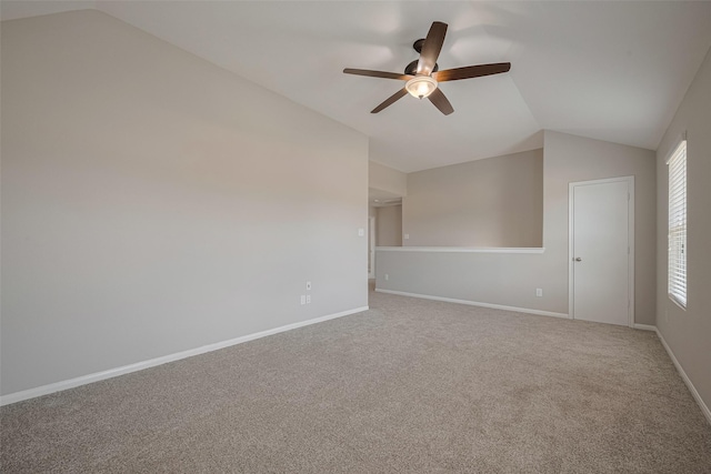 2810 Meadowbrook Ln, Rosenberg, TX 77471 - unfurnished room featuring lofted ceiling, ceiling fan, carpet, and baseboards