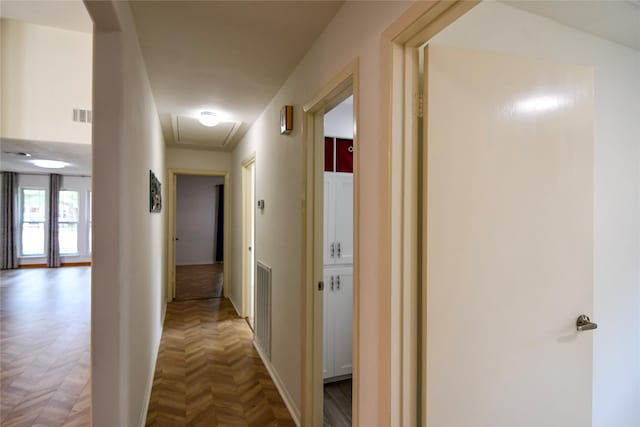 2106 Silver Falls Dr, Houston, TX 77339 - corridor featuring attic access
