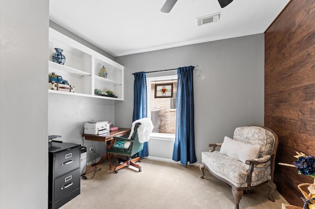 3102 E Elm Cir, Katy, TX 77493 - office area with light colored carpet and ceiling fan
