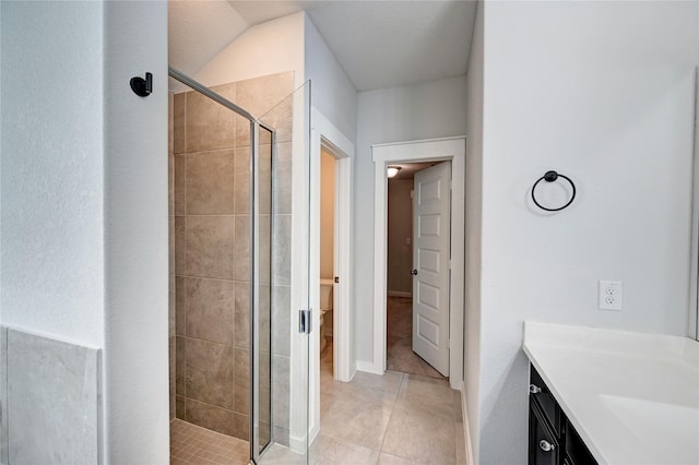 31702 Casa Linda Dr, Hockley, TX 77447 - bathroom with a stall shower, vanity, and tile patterned flooring