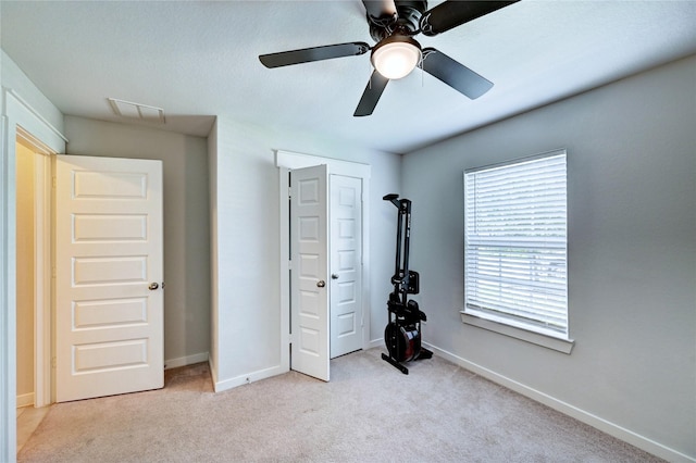 31702 Casa Linda Dr, Hockley, TX 77447 - unfurnished bedroom with carpet, ceiling fan, and a closet