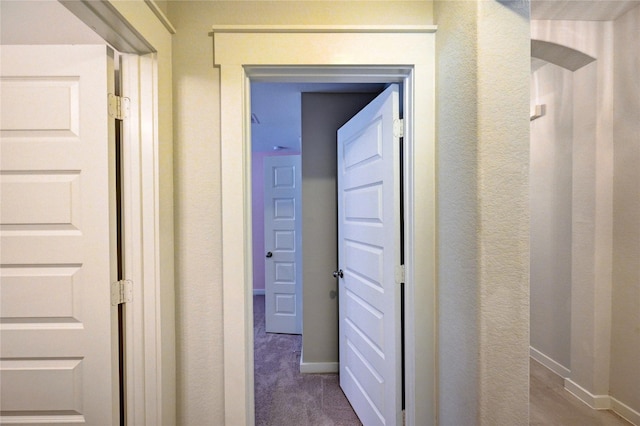 31702 Casa Linda Dr, Hockley, TX 77447 - hall with baseboards and dark carpet