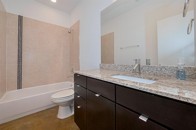 5012 Cornish St, Houston, TX 77007 - bathroom featuring toilet, vanity, and shower / bathtub combination