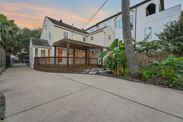 2044 Branard St, Houston, TX 77098 - rear view of house with a pergola, a patio, and a deck
