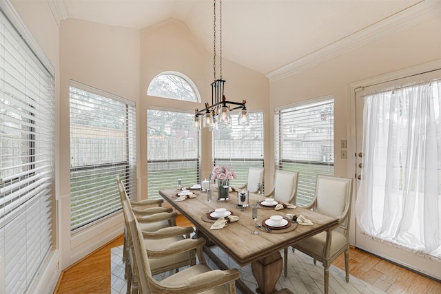 13223 Oregold Dr, Houston, TX 77041 - sunroom / solarium with wood finished floors, lofted ceiling, a chandelier, and crown molding
