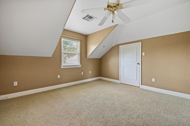 806 Quintana Roo Pl, Seabrook, TX 77586 - bonus room with vaulted ceiling, carpet, a ceiling fan, and baseboards