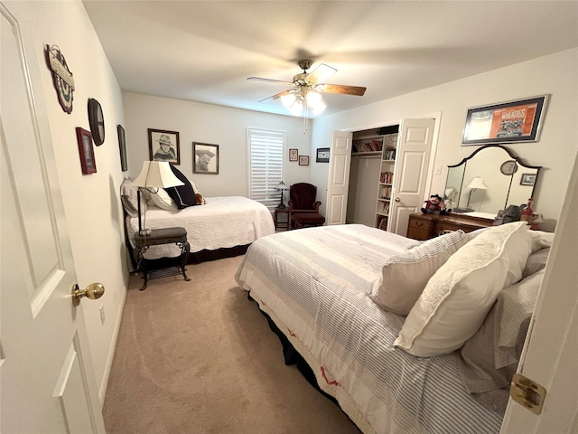 11683 Lakeshore Dr, Thornton, TX 76687 - carpeted bedroom featuring a ceiling fan and a closet