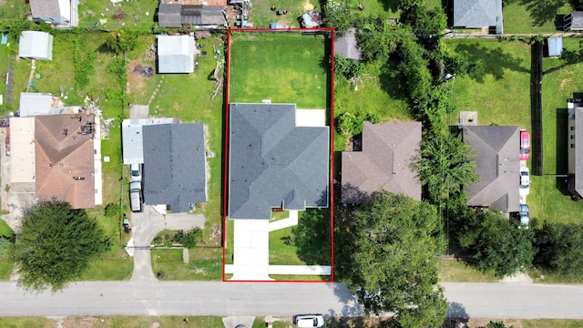 2448 Areba St, Houston, TX 77091 - aerial perspective of suburban area featuring property boundaries highlighted