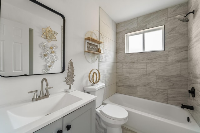 11819 Ryewater Dr, Houston, TX 77089 - bathroom with vanity, shower / bath combination, and toilet