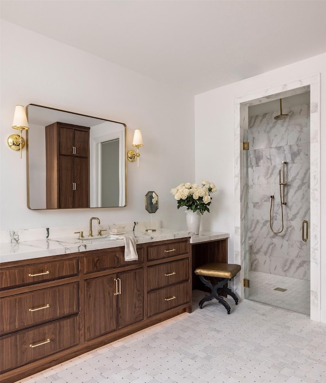 2218 Bartlett St, Houston, TX 77098 - bathroom with a marble finish shower and vanity