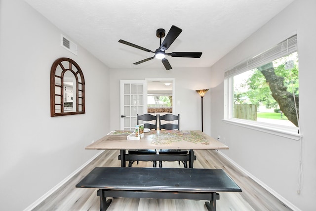 1902 Kings Arms Way, Katy, TX 77493 - dining space with light wood finished floors and ceiling fan