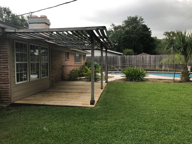 5471 Kuldell Dr, Houston, TX 77096 - view of yard with a wooden deck