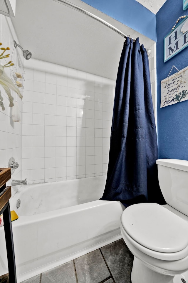 12821 Donegal Way, Houston, TX 77047 - full bath featuring shower / tub combo, tile patterned flooring, and a textured wall