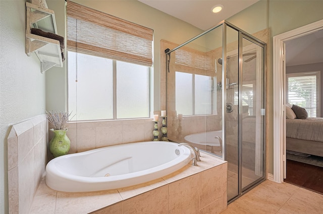 17207 Red Oak Bend Dr, Cypress, TX 77433 - ensuite bathroom featuring a garden tub and a stall shower