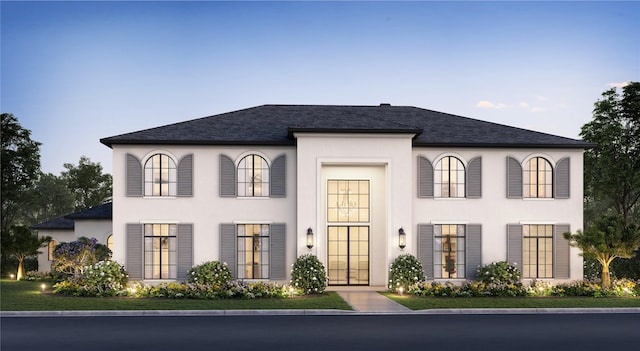 19203 Coleto Creek Bend Dr, Cypress, TX 77433 - french country style house with stucco siding and a shingled roof