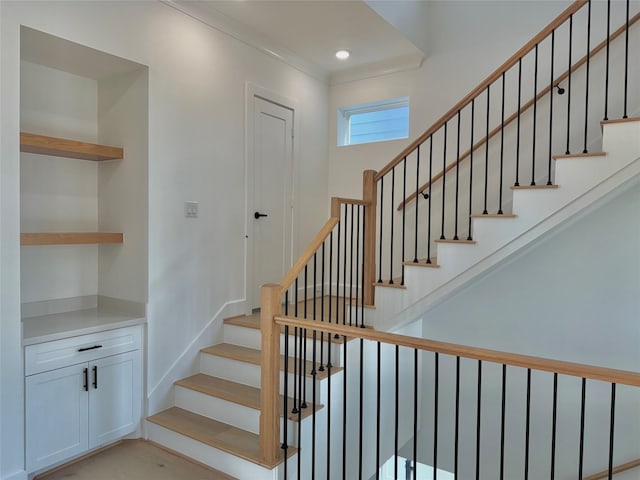 923 Fisher St Unit B, Houston, TX 77018 - stairs with crown molding