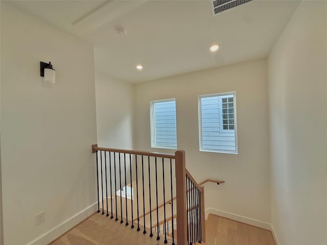 923 Fisher St Unit B, Houston, TX 77018 - stairway with recessed lighting and wood finished floors