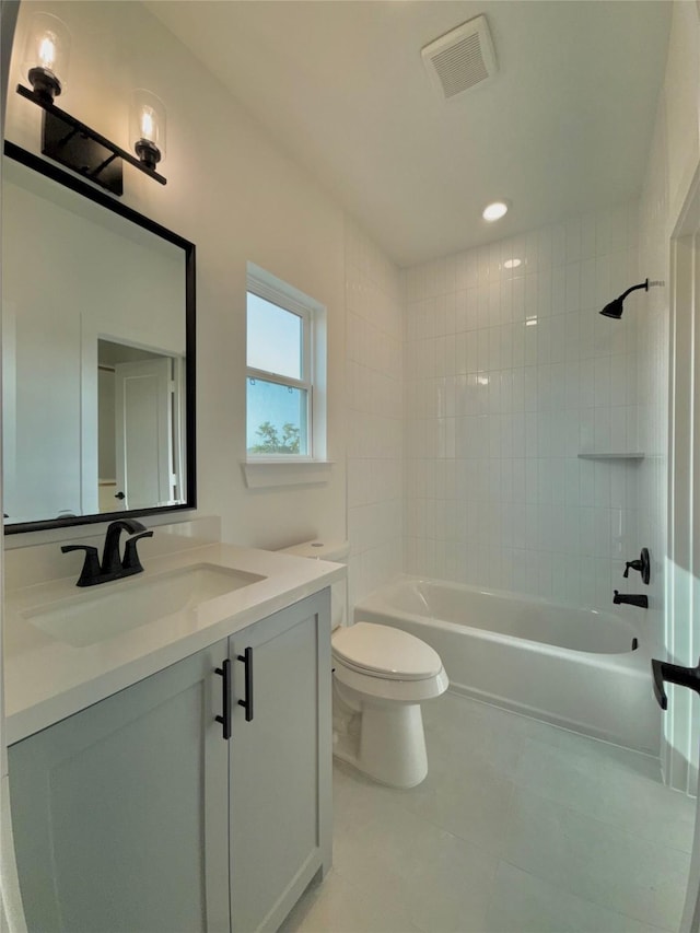 923 Fisher St Unit B, Houston, TX 77018 - full bathroom featuring vanity, shower / bathtub combination, and tile patterned floors