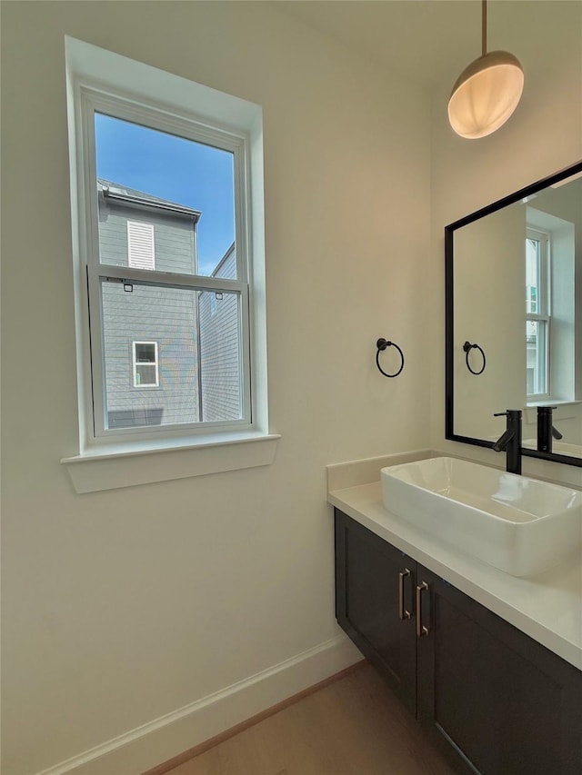 923 Fisher St Unit B, Houston, TX 77018 - bathroom featuring vanity and wood finished floors