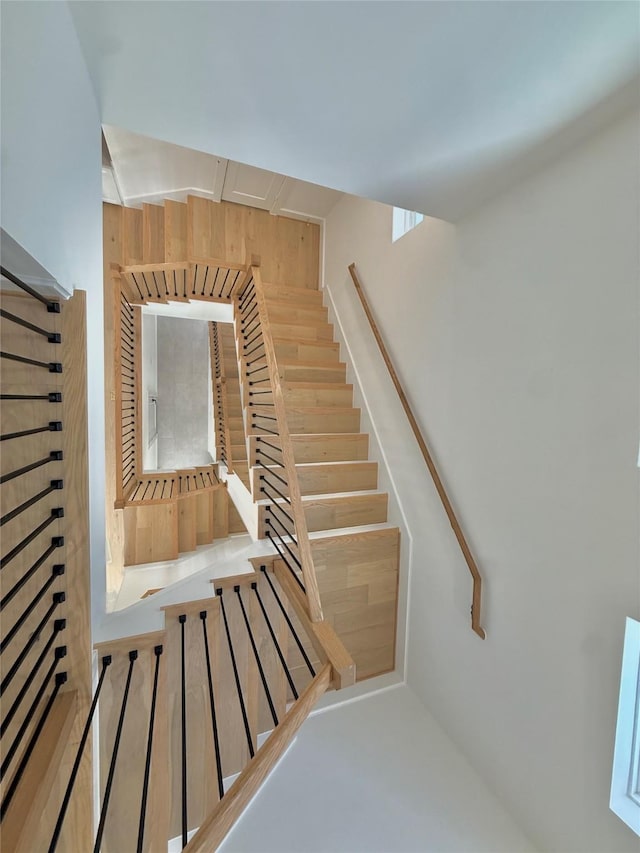 923 Fisher St Unit B, Houston, TX 77018 - stairs featuring wooden walls