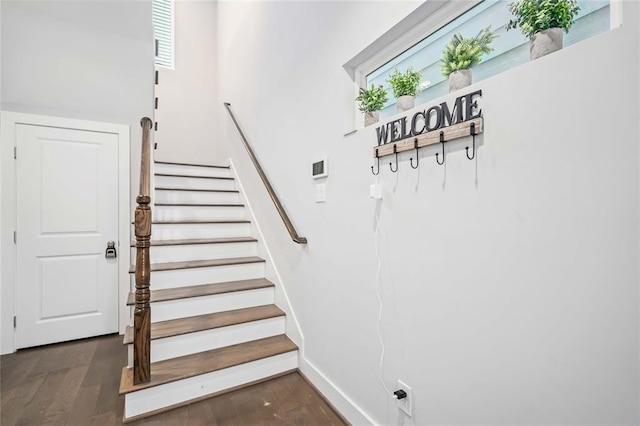622 Janisch Rd Unit F, Houston, TX 77018 - stairway with wood finished floors and baseboards