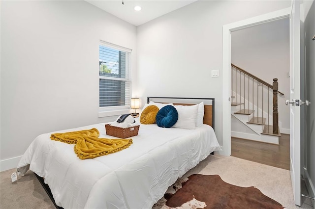 622 Janisch Rd Unit F, Houston, TX 77018 - bedroom featuring carpet floors, baseboards, and recessed lighting