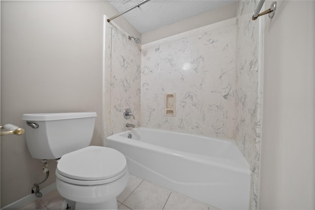 2120 El Paseo St Unit 2901, Houston, TX 77054 - bathroom featuring tile patterned floors, toilet,  shower combination, and a textured ceiling