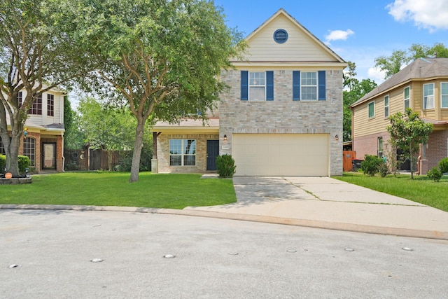 12414 Village Of Kings Lake Blvd, Houston, TX 77044 - traditional-style home with driveway, an attached garage, and brick siding