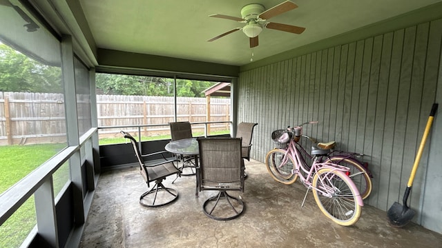 4400 Bethany St, Port Arthur, TX 77642 - sunroom featuring ceiling fan, outdoor dining space, and healthy amount of natural light