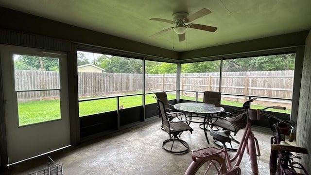 4400 Bethany St, Port Arthur, TX 77642 - sunroom featuring ceiling fan